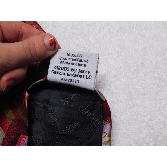 J. Jerry Garcia Grateful Dead LAVA Limited Edition Red Forty Tie Necktie - Picture 6 of 8